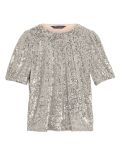 Sequin Crew Neck Short Sleeve Top