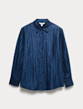 Lyocell Rich Crinkle Collared Shirt