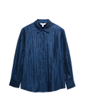 Lyocell Rich Crinkle Collared Shirt