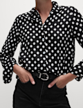 Printed Collared Button Through Shirt