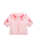 Pure Cotton Embroidered Collared Blouse