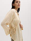Drawcord Collared Shirt