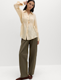 Drawcord Collared Shirt