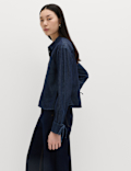 Denim Tie Detail Swing Shirt