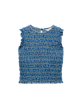Denim Shirred Tank Top