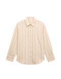 Striped Collared Shirt with Linen