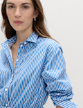 Pure Cotton Striped Drawstring Shirt