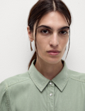 Pure Lyocell Collared Button Through Shirt