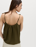 Textured Tie Detail Cami Top