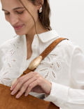Pure Cotton Embroidered Collared Shirt