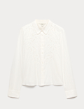 Pure Cotton Embroidered Collared Shirt