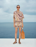Geometric Printed Button Through Shirt