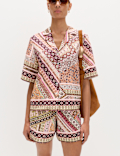 Geometric Printed Button Through Shirt