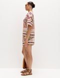 Geometric Printed Button Through Shirt