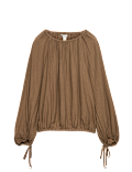Striped Plisse Tie Detail Blouse