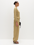 Textured Slash Neck Blouse