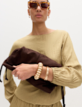 Textured Slash Neck Blouse