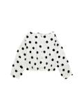 Pure Cotton Polka Dot Barrel Sleeve Blouse
