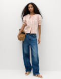 Pure Cotton Embroidered Sailor Collar Blouse