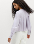 Pure Cotton Pleat Detail Blouse