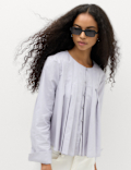 Pure Cotton Pleat Detail Blouse
