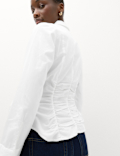Pure Cotton Ruched Detail Shirt