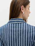 Denim Striped Wrap Shirt
