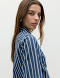 Denim Striped Wrap Shirt