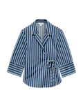 Denim Striped Wrap Shirt