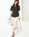 Polka Dot Button Detailed Shirt