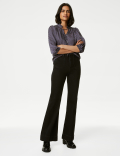 Printed Frill Neck Tie Front Popover Blouse