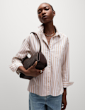 Pure Cotton Striped Oversized Shirt
