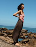 Printed Bandeau Scarf Top