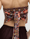 Printed Bandeau Scarf Top