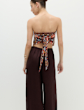 Printed Bandeau Scarf Top