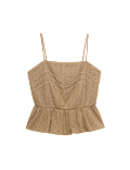 Pure Cotton Embellished Square Neck Cami