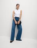 Pure Cotton Frill Detail Collared Shirt