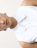 Pure Cotton Frill Detail Collared Shirt