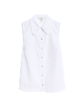 Pure Cotton Frill Detail Collared Shirt