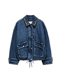 Denim Relaxed Bomber Jacket
