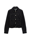 Denim Collared Short Trucker Jacket