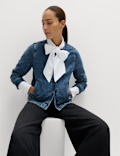 Denim Collarless Jacket