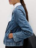 Denim Collarless Jacket