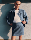 Suedette Button Through Short Jacket