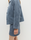 Suedette Button Through Short Jacket