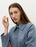 Suedette Button Through Short Jacket