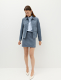 Suedette Button Through Short Jacket