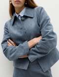 Suedette Button Through Short Jacket
