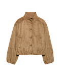 Suedette Funnel Neck Short Jacket
