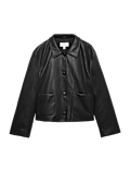 Faux Leather Padded Short Jacket